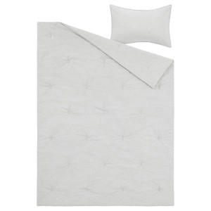 IKEA BERGPALM comforter set, Twin/Twin X-long Gray / Stripe, Ikea Outlet | 3189UCWQF