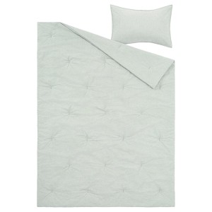 IKEA BERGPALM comforter set, Twin/Twin X-long Green / Stripe, Ikea Outlet | 2690CUNBS