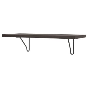 IKEA BERGSHULT / FÖRLÄGGARE wall shelf, 31 1/2x11 3/4 in Brown / Black / Black, Ikea Outlet | 0837ZYWJX
