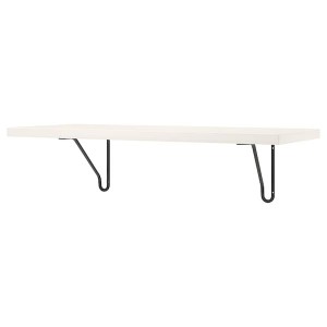 IKEA BERGSHULT / FÖRLÄGGARE wall shelf, 31 1/2x11 3/4 in Black / White, Ikea Outlet | 8436WIJCR