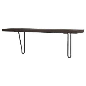 IKEA BERGSHULT / FÖRLÄGGARE wall shelf, 31 1/2x7 7/8 in Brown / Black / Black, Ikea Outlet | 6401ZUQFK