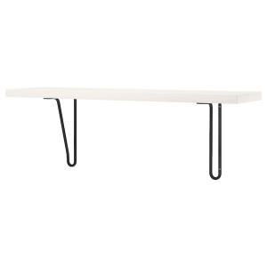 IKEA BERGSHULT / FÖRLÄGGARE wall shelf, 31 1/2x7 7/8 in Black / White, Ikea Outlet | 7502TFQBU