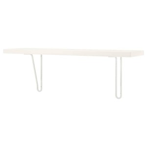 IKEA BERGSHULT / FÖRLÄGGARE wall shelf, 31 1/2x7 7/8 in White / White, Ikea Outlet | 4819NITWL