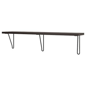 IKEA BERGSHULT / FÖRLÄGGARE wall shelf, 47 1/4x7 7/8 in Brown / Black / Black, Ikea Outlet | 2409EVSUN