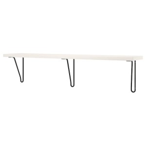 IKEA BERGSHULT / FÖRLÄGGARE wall shelf, 47 1/4x7 7/8 in Black / White, Ikea Outlet | 7135KVLRI