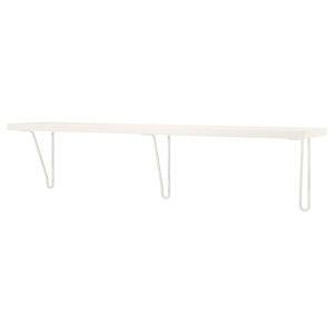 IKEA BERGSHULT / FÖRLÄGGARE wall shelf, 47 1/4x7 7/8 in White / White, Ikea Outlet | 6497NOZUP