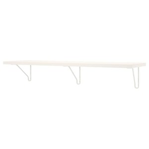 IKEA BERGSHULT / FÖRLÄGGARE wall shelf, 47 1/4x11 3/4 in White / White, Ikea Outlet | 0579YMBFH