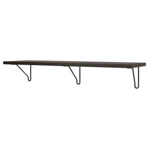 IKEA BERGSHULT / FÖRLÄGGARE wall shelf, 47 1/4x11 3/4 in Brown / Black / Black, Ikea Outlet | 4805ENHFL