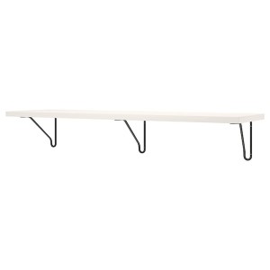 IKEA BERGSHULT / FÖRLÄGGARE wall shelf, 47 1/4x11 3/4 in Black / White, Ikea Outlet | 1520WPNEJ