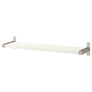 IKEA BERGSHULT / GRANHULT wall shelf, 31 1/2x7 7/8 in White / Nickel Plated, Ikea Outlet | 0426WAGEM