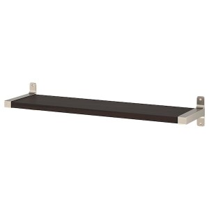 IKEA BERGSHULT / GRANHULT wall shelf, 31 1/2x7 7/8 in Brown / Black / Nickel Plated, Ikea Outlet | 5678LTEOW