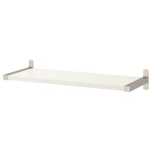 IKEA BERGSHULT / GRANHULT wall shelf, 31 1/2x11 3/4 in White / Nickel Plated, Ikea Outlet | 0342OBTXD