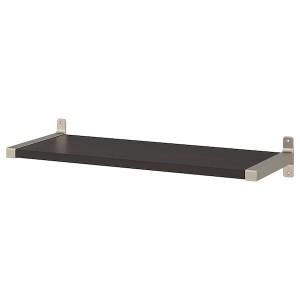 IKEA BERGSHULT / GRANHULT wall shelf, 31 1/2x11 3/4 in Brown / Black / Nickel Plated, Ikea Outlet | 1708SVTUG