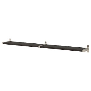 IKEA BERGSHULT / GRANHULT wall shelf, 63x7 7/8 in Brown / Black / Nickel Plated, Ikea Outlet | 3182DGVZL