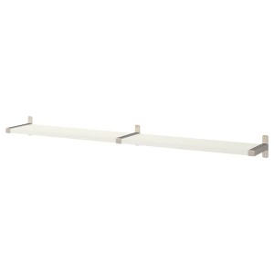 IKEA BERGSHULT / GRANHULT wall shelf, 63x7 7/8 in White / Nickel Plated, Ikea Outlet | 9571PFNMG