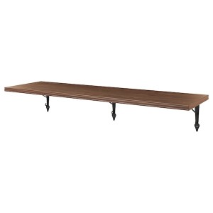 IKEA BERGSHULT / KROKSHULT wall shelf, 47 1/4x11 3/4 in Walnut Effect / Anthracite, Ikea Outlet | 0648XSCWN