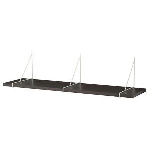 IKEA BERGSHULT / PERSHULT wall shelf, 47 1/4x11 3/4 in Brown / Black / White, Ikea Outlet | 2073TKUCP