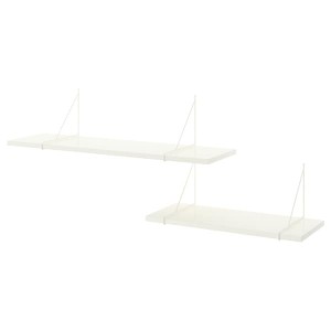 IKEA BERGSHULT / PERSHULT wall shelf combination, 47 1/4x11 3/4 in White / White, Ikea Outlet | 5241ZUEOV