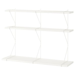 IKEA BERGSHULT / PERSHULT wall shelf combination, white/white, 47 1/4x11 3/4x35 7/8 in, Ikea Outlet | 5627NQLSB