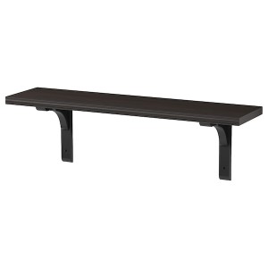 IKEA BERGSHULT / RAMSHULT wall shelf, 31 1/2x7 7/8 in Brown / Black, Ikea Outlet | 1580LUTJS