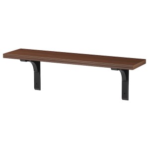IKEA BERGSHULT / RAMSHULT wall shelf, 31 1/2x7 7/8 in Walnut Effect / Black, Ikea Outlet | 9570CLHPJ