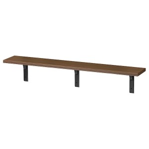 IKEA BERGSHULT / RAMSHULT wall shelf, 47 1/4x7 7/8 in Walnut Effect / Black, Ikea Outlet | 7528FHZNG