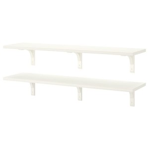 IKEA BERGSHULT / RAMSHULT wall shelf combination, 47 1/4x11 3/4 in White, Ikea Outlet | 3209LZNAT