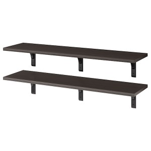 IKEA BERGSHULT / RAMSHULT wall shelf combination, 47 1/4x11 3/4 in Brown / Black, Ikea Outlet | 8142KBHCG