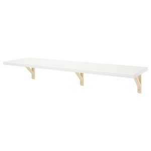 IKEA BERGSHULT / SANDSHULT wall shelf, 47 1/4x11 3/4 in White / Aspen, Ikea Outlet | 9247WFQOY