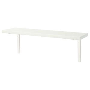 IKEA BERGSHULT / TOMTHULT shelf with bracket, white, 31 1/2x7 7/8 in, Ikea Outlet | 3784BIEFJ