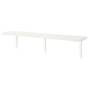 IKEA BERGSHULT / TOMTHULT shelf with bracket, white, 47 1/4x7 7/8 in, Ikea Outlet | 8570MZEFW