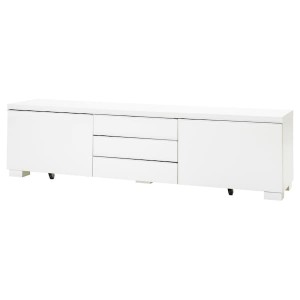 IKEA BESTÅ BURS TV unit, high gloss white, 70 7/8x16 1/8x19 1/4 in, Ikea Outlet | 2974WIYBQ