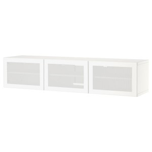 IKEA BESTÅ TV bench with doors, 70 7/8x16 1/2x15 in White / Mörtviken White, Ikea Outlet | 0375XRJHP