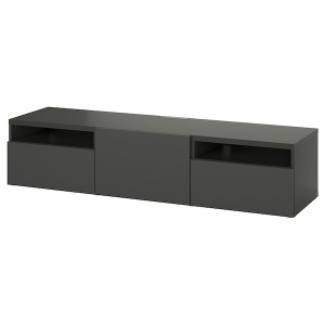 IKEA BESTÅ TV unit, 70 7/8x16 1/2x15 3/8 in Dark Gray / Lappviken Dark Gray, Ikea Outlet | 6853YFRBC