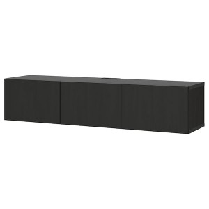 IKEA BESTÅ TV unit with doors, 70 7/8x16 1/2x15 in Black / Brown / Lappviken Black / Brown, Ikea Outlet | 9671QYFHS