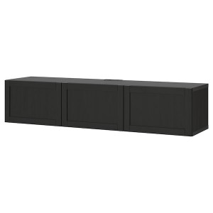 IKEA BESTÅ TV unit with doors, 70 7/8x16 1/2x15 in Black / Brown / Hanviken Black / Brown, Ikea Outlet | 2194DMUTA