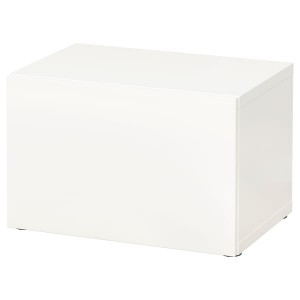 IKEA BESTÅ shelf unit with door, 23 5/8x16 1/2x15 in White / Lappviken White, Ikea Outlet | 3894KQTZB