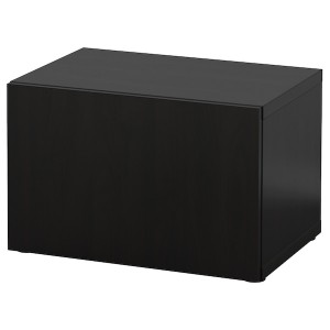 IKEA BESTÅ shelf unit with door, 23 5/8x16 1/2x15 in Black / Brown / Lappviken Black / Brown, Ikea Outlet | 6310WGATO