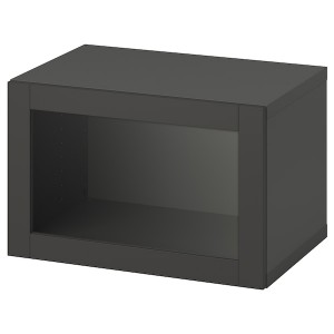 IKEA BESTÅ shelf unit with door, 23 5/8x16 1/2x15 in Dark Gray / Sindvik Dark Gray, Ikea Outlet | 8512ZQILE