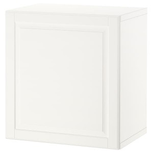 IKEA BESTÅ shelf unit with door, 23 5/8x16 1/2x25 1/4 in White / Smeviken White, Ikea Outlet | 3951HUFBQ