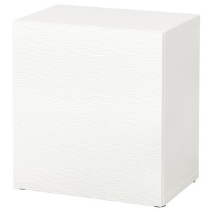 IKEA BESTÅ shelf unit with door, 23 5/8x16 1/2x25 1/4 in White / Laxviken White, Ikea Outlet | 0759MZQLE