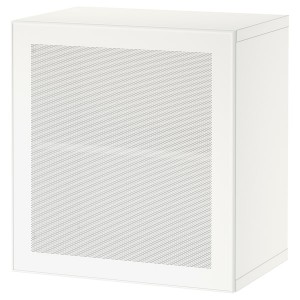 IKEA BESTÅ shelf unit with door, 23 5/8x16 1/2x25 1/4 in White / Mörtviken White, Ikea Outlet | 2945DQIRE