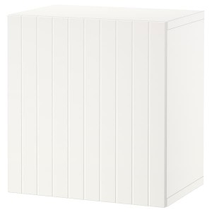 IKEA BESTÅ shelf unit with door, 23 5/8x16 1/2x25 1/4 in White / Sutterviken White, Ikea Outlet | 1958TNJYA