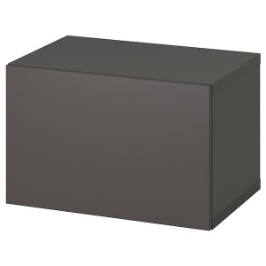 IKEA BESTÅ shelf unit with door, 23 5/8x16 1/2x15 in Dark Gray / Lappviken Dark Gray, Ikea Outlet | 6834ZHGRP