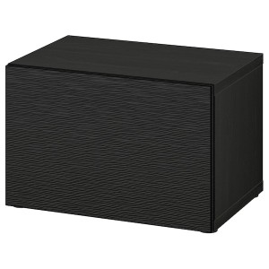 IKEA BESTÅ shelf unit with door, 23 5/8x16 1/2x15 in Black / Brown / Laxviken Black / Brown, Ikea Outlet | 7865MVKQG
