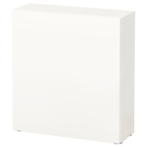 IKEA BESTÅ shelf unit with door, 23 5/8x8 5/8x25 1/4 in White / Lappviken White, Ikea Outlet | 2645RBPSD