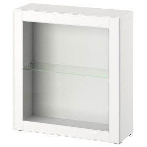 IKEA BESTÅ shelf unit with door, 23 5/8x8 5/8x25 1/4 in White / Ostvik White, Ikea Outlet | 4563RHQJF