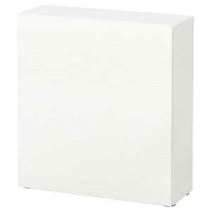 IKEA BESTÅ shelf unit with door, 23 5/8x8 5/8x25 1/4 in White / Laxviken White, Ikea Outlet | 8471ONLUZ