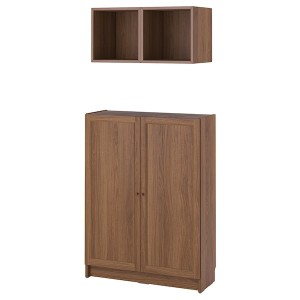 IKEA BILLY / EKET storage combination with doors, brown walnut effect, Ikea Outlet | 1950JVBRA