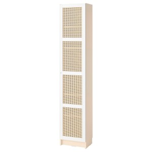 IKEA BILLY / HÖGADAL bookcase with door, 15 3/4x11 3/4x79 1/2 in Birch Effect, Ikea Outlet | 5243MWYXQ